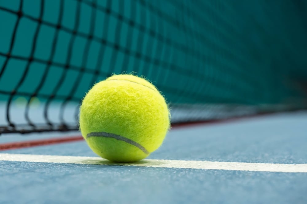 A close view of a tennis ball