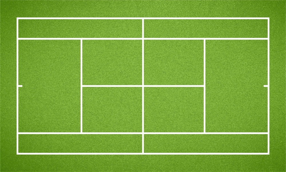 Tennis Court Top View Tennis Field Ground With Green Grass