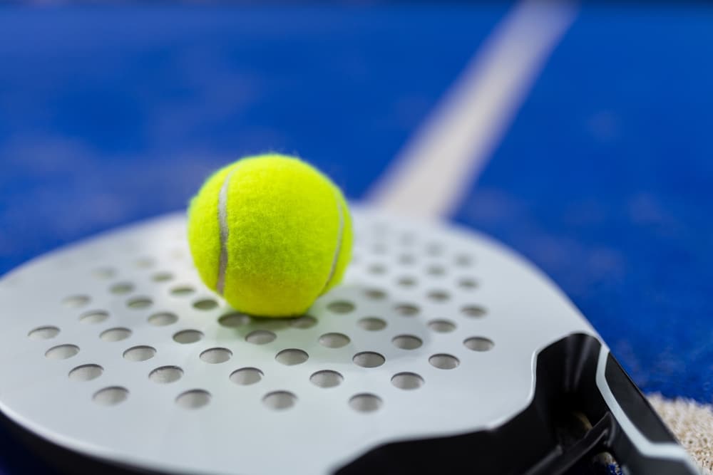 The Vibrant Yellow Or Green Padel Tennis Ball Is Balanced