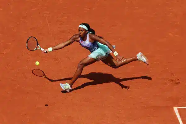 a female player hitting forehand shot