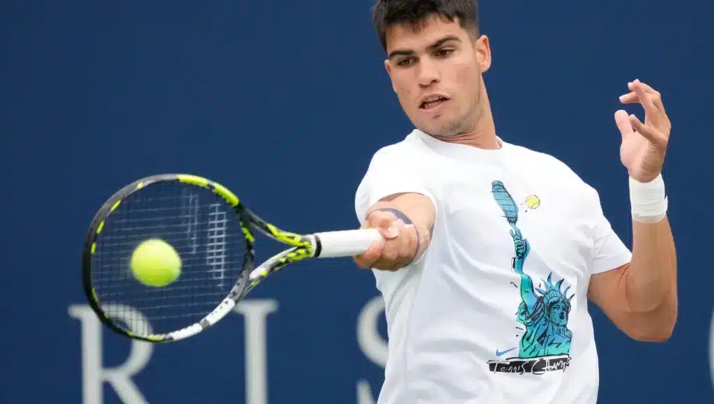 a male player playing the point with the racket