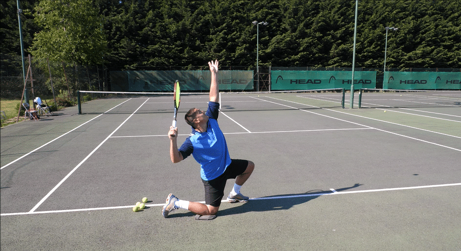 a player practicing serve drills in tennis