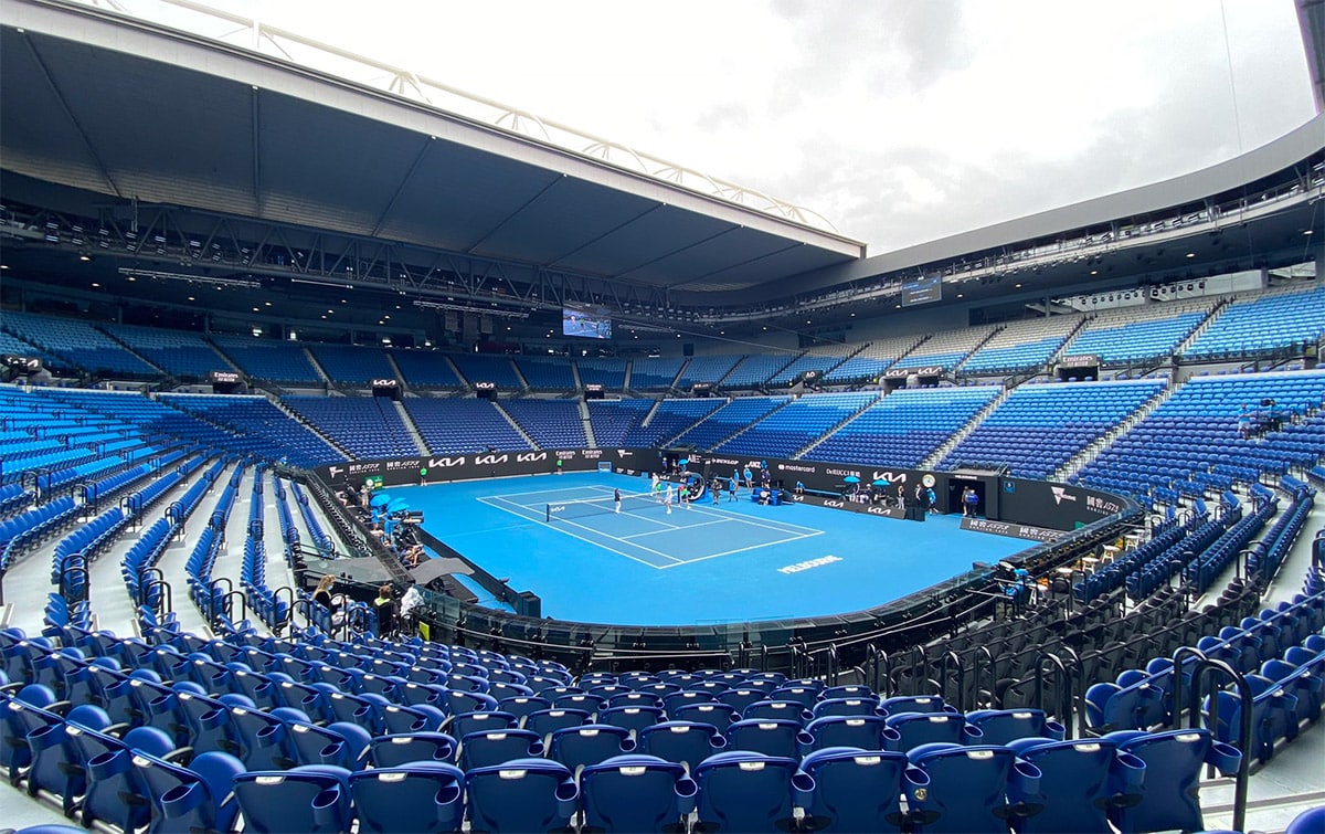 Rod Laver Arena – Melbourne with some players