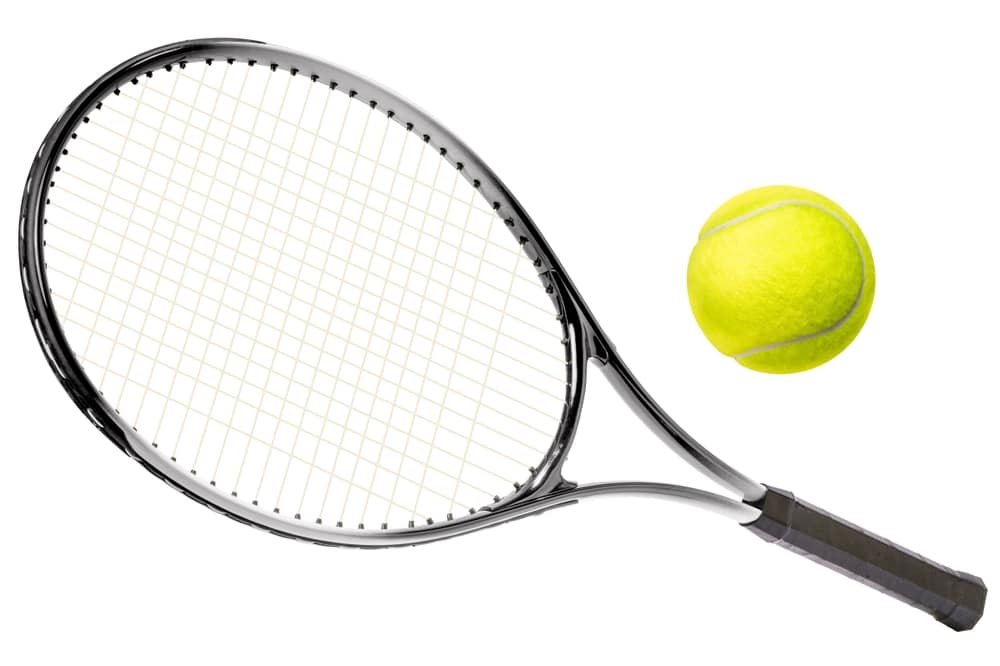 Sport Equipment black Tennis Racket And Yellow Tennis Ball Sports