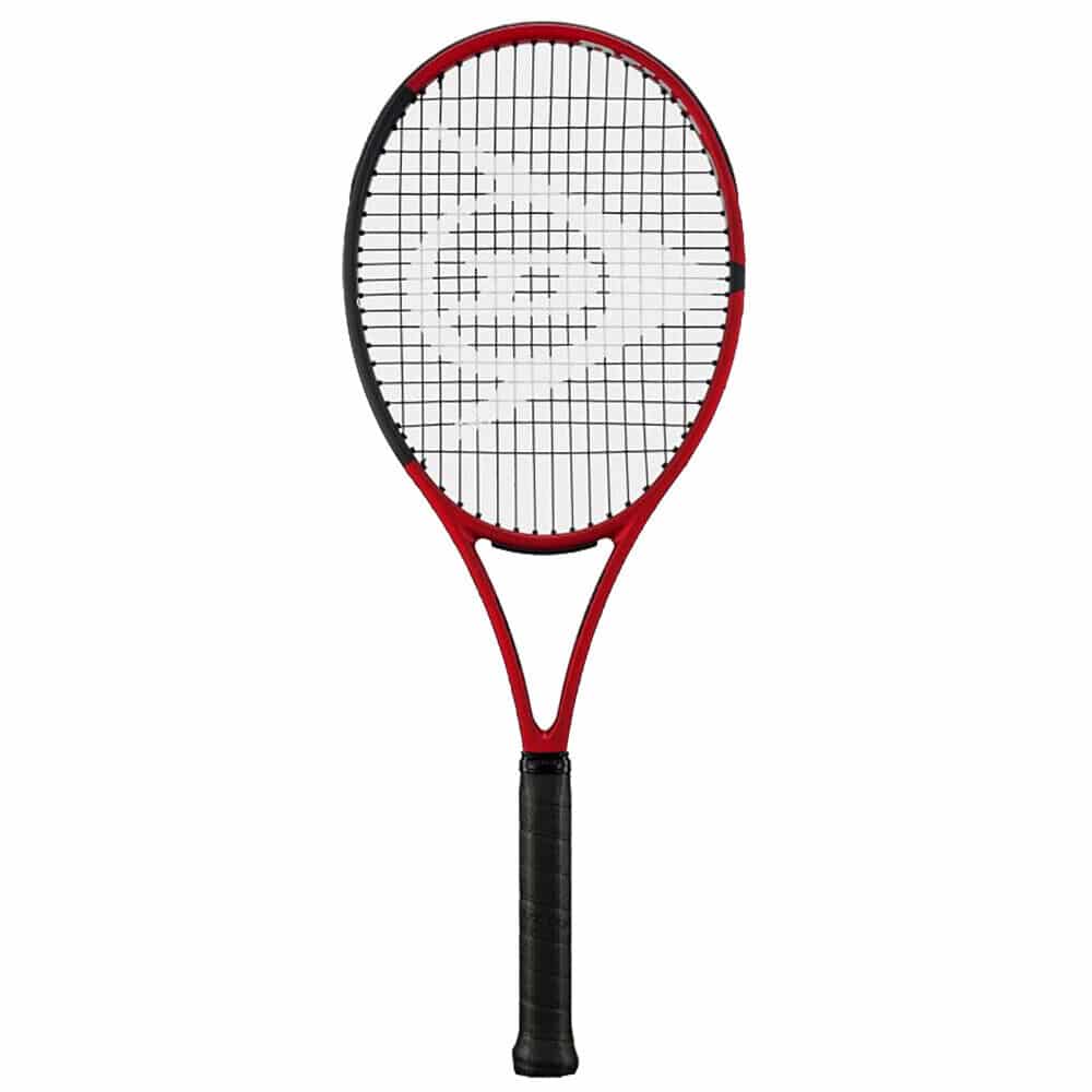 dunlop racket in front of a white background