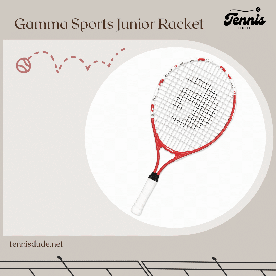 Gamma Sports Junior Tennis Racket for kids isolated on a beige background