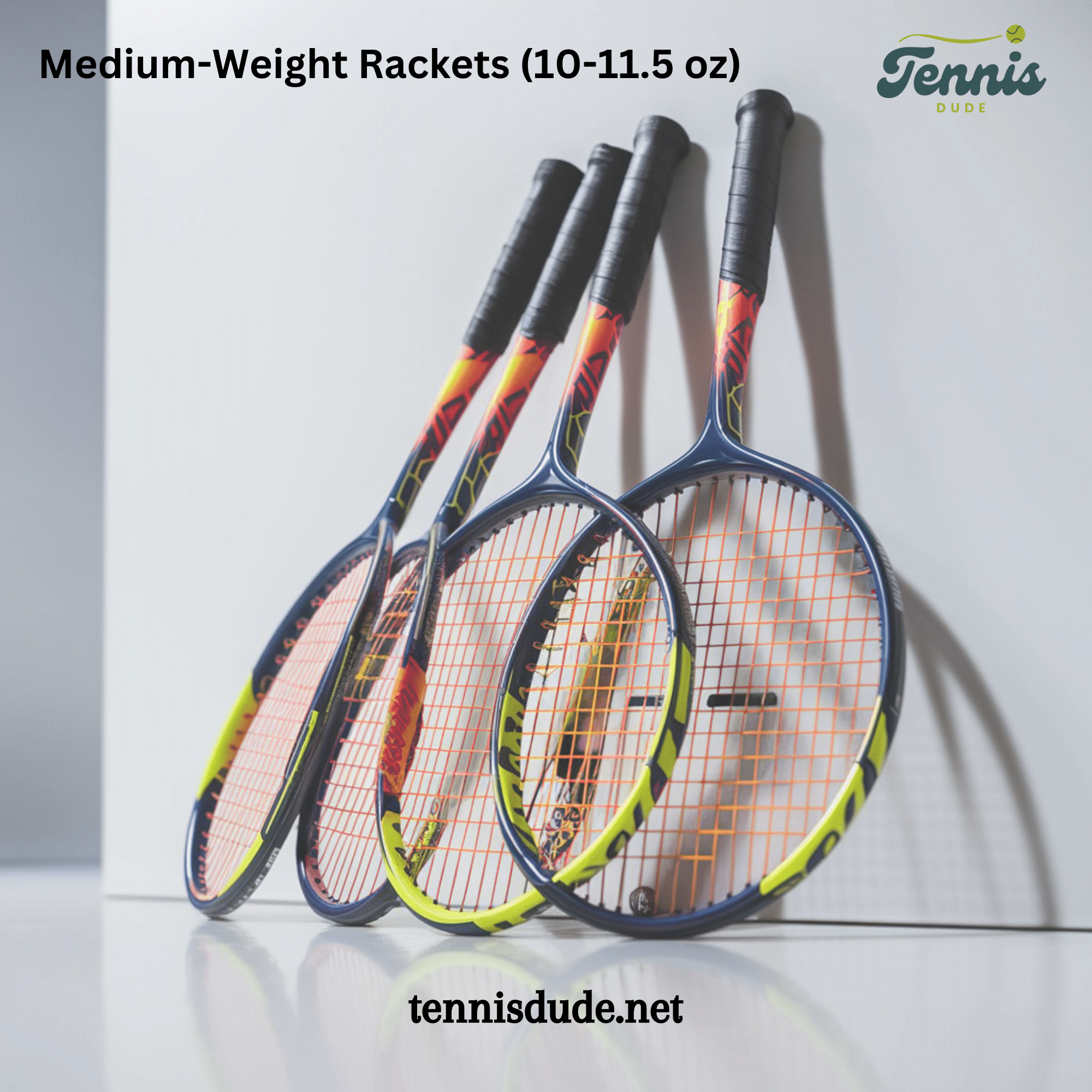 Medium Weight Rackets ( oz) isolated on a white background