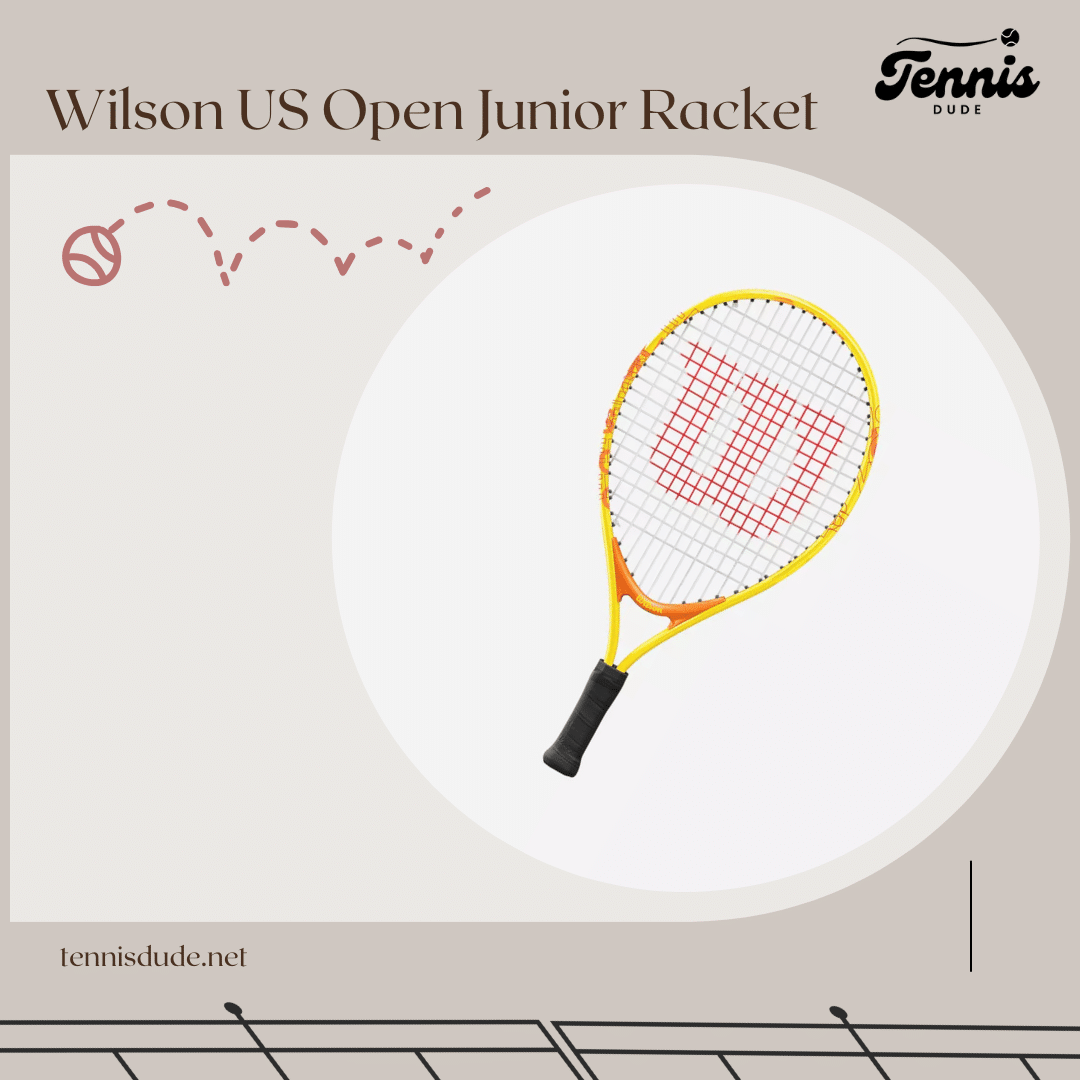 Wilson US Open Junior Racket for kids isolated on a beige background