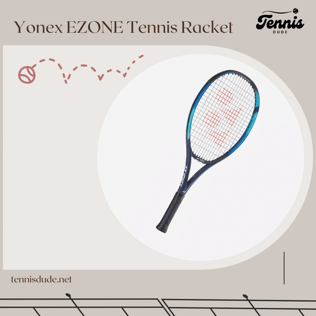 Yonex EZONE Junior Tennis Racket for kids isolated on a beige background