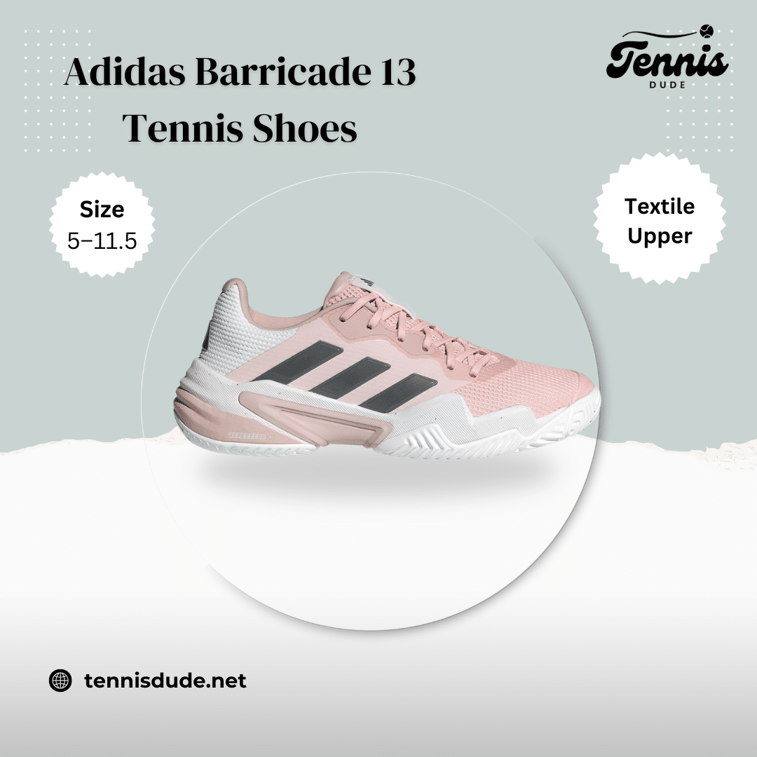 Adidas Barricade Tennis Shoes on a light background