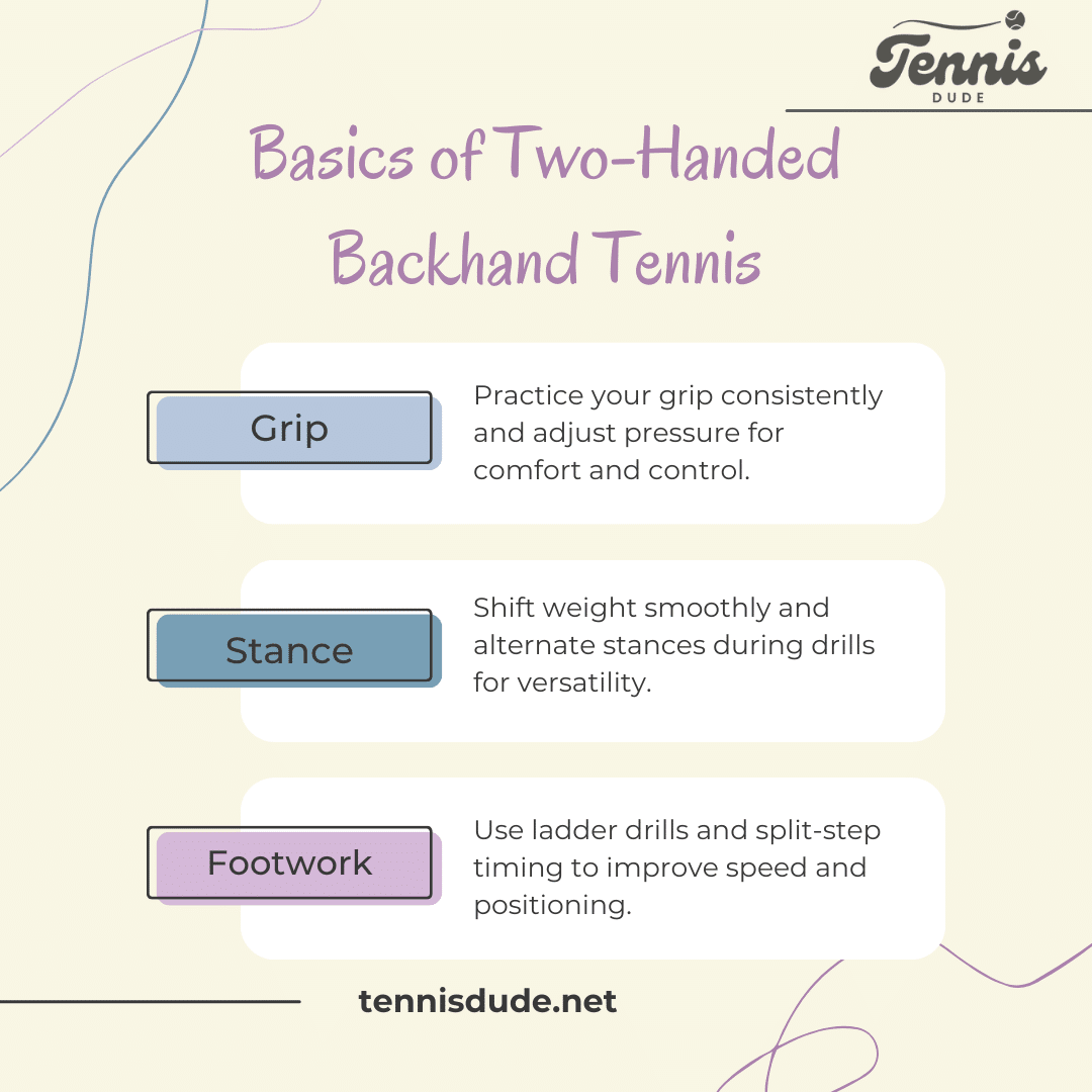 Basics of Two Handed Backhand Tennis Infographic