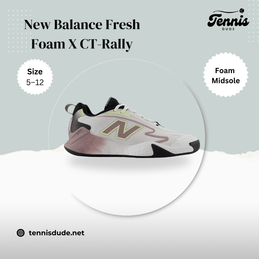 New Balance Fresh Foam X CT Rally Tennis Shoes on a light background